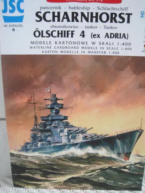 Scharnhorst Schlachtschiff Schiff *NEU* Kartonbausatz  Bastelbogen Kartonmodell