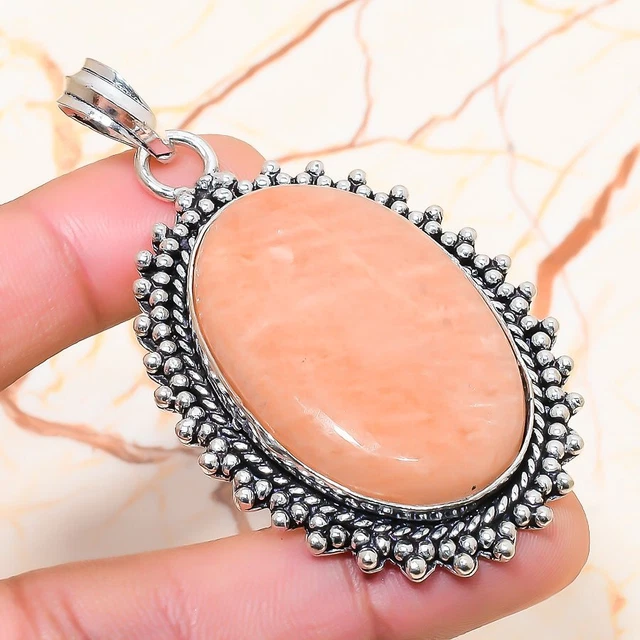 Orange Aventurine Gemstone Handmade Gift Jewelry Pendant 2.56" O456