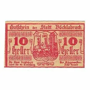 [#324001] Banknote, Austria, Vöcklabruck O.Ö. Stadt, 10 Heller, texte 1, 1919