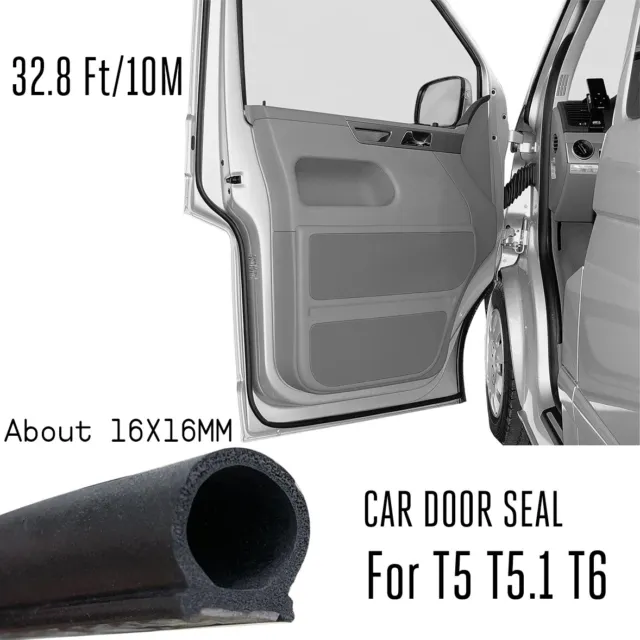 32ft D-shaped Car Door Seal Strip Soundproof Seal For VW Transporter T4 T5 T5.1