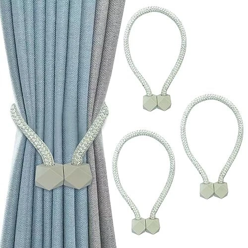 Nutabevr 4 Pièces 50 cm embrasses de Rideaux magnétiques Aimantée Tressage Ma...