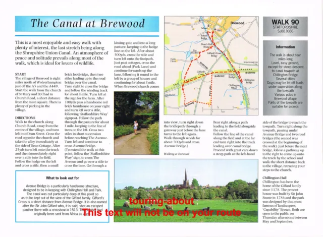 Shropshire Canal Brewood & Thor's Cave Staffordshire 1994 Walking Routes & Maps