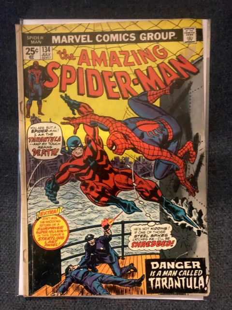 Amazing Spider-Man 134 - 2Nd App Punisher - 1St App Tarantula - W/ Mv Stamp Vg