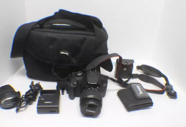Canon EOS-2000D 24.1MP DSLR Camera - Black Kit with EF-S 18-55mm IS II Lens MINT