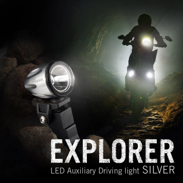 mini LED lampe spot feu de route d'argent 22-25mm diameter fork pour chopper