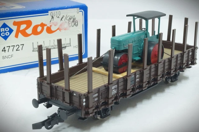 1:87 HO ROCO 47727 Wagon Plat Jhor N°122 552 La SNCF Chargé Avec