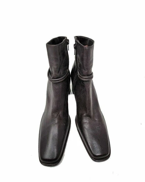 Amanda Smith Brown leather women's zip boots shoes size 6.5 M