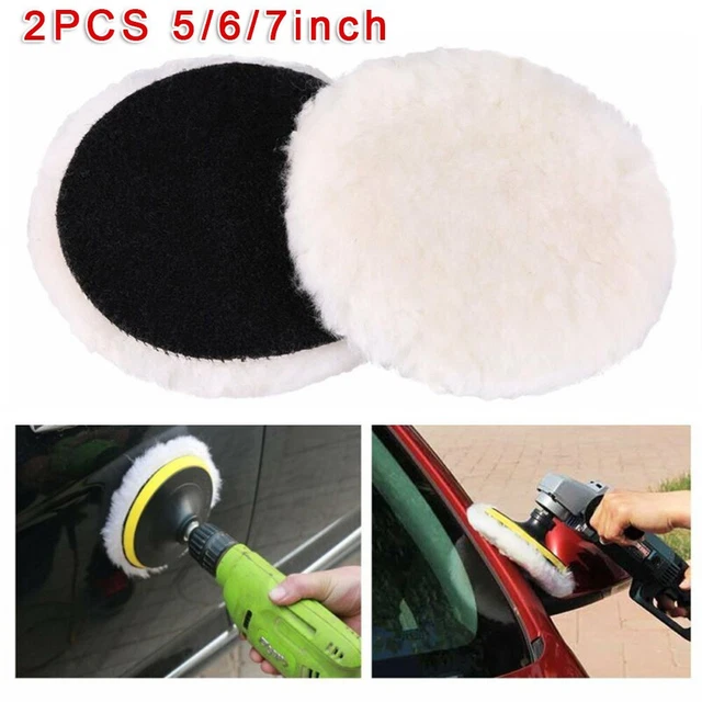 2pcs 5/6/7 inch Wool Buffing Polishing Pads Bonnets Sanding On Car Buffer