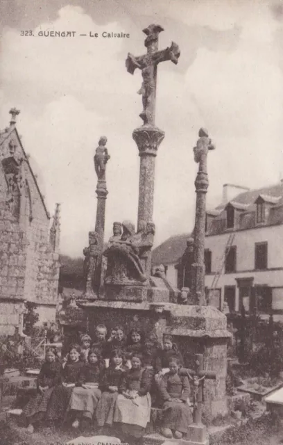 Carte Postale Ancienne Cpa 29 Bretagne Finistere Guengat Le Calvaire