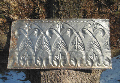 Antique Victorian Gothic Ceiling Tin Tile Acanthus Arches Chic Backsplash 3