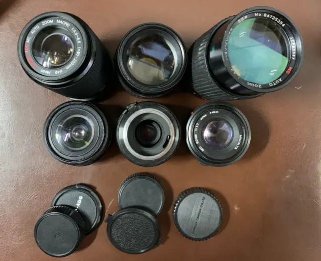 Camera Lens & Adapter Lot Various Models JCPenny Minolta Sears