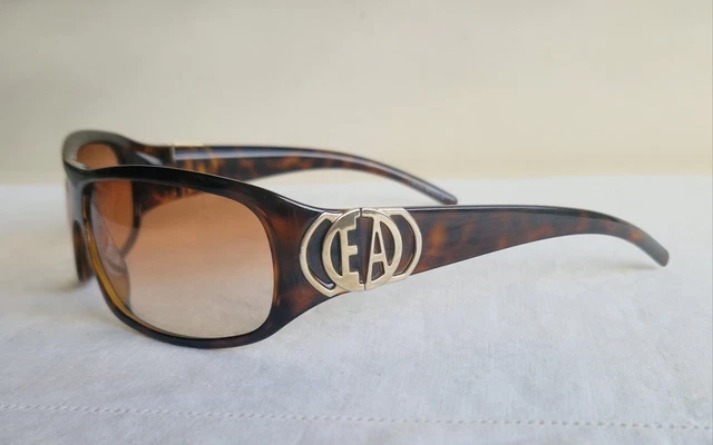 EMPORIO ARMANI WRAP Sunglasses Brown Tortoise Large Silver  display picture 1