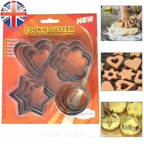 12 Pcs Stainless Steel Cookie Cutter Mould Set For Baking Cake Decorating DIY UK