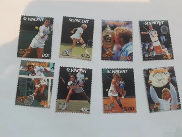 St. Vincent 1987 Tennis Tennisspieler 1020/27 postfrisch 8 komplette Sätze
