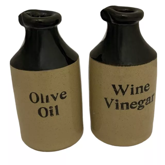 Olive Oil & Wine Vinegar Stoneware Pearsons of Chesterfield England Bottle Crock