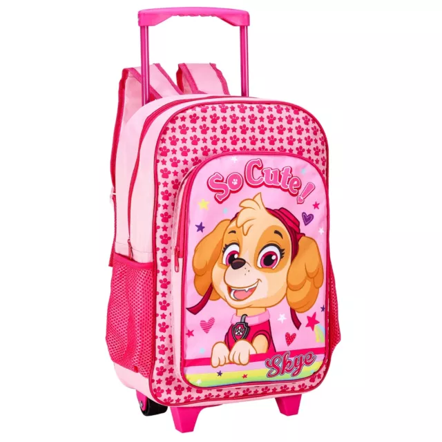 Kids Girls Paw Patrol Skye Foldable Wheeled Deluxe Trolley Suitcase Cabin Bag