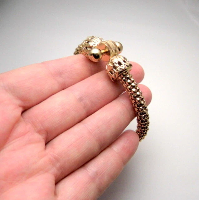 Bracciale donna oro braccialetto vite stile anni '50 gioiello italiano vintage