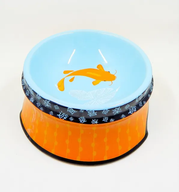 Pier 1 Imports Pet Dog Cat Stoneware Food Water Bowl Koi Goldfish Lilypad Design