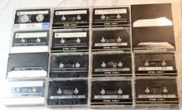 16 USED Type II TDK SA90 Minute HIGH Bias Audio Cassette Tapes Sold as Blank [A]