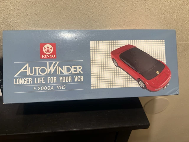 Kinyo AutoWinder AW-600V VHS Rewinder – Black Car-Shaped Auto Rewinder (Brand New)