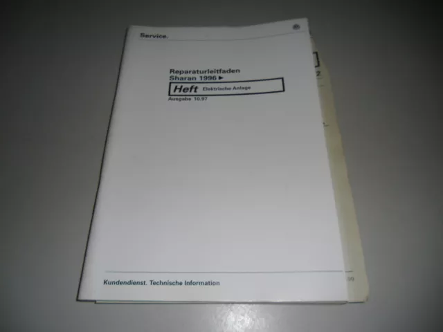 Manuale Officina VW Sharan Elettrico Impianto da Anno Costruzione 1996