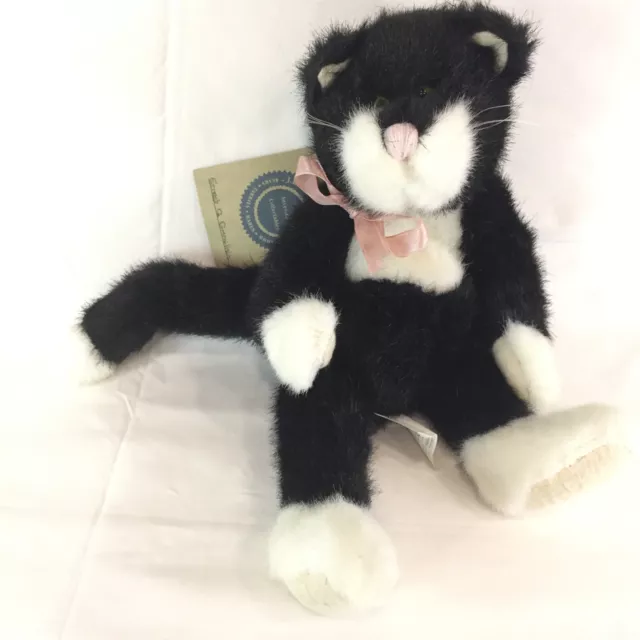 J.B Bean Ernest Q Grimilkin Cat Plush Black White Tuxedo Boyds Bear Retired 1985