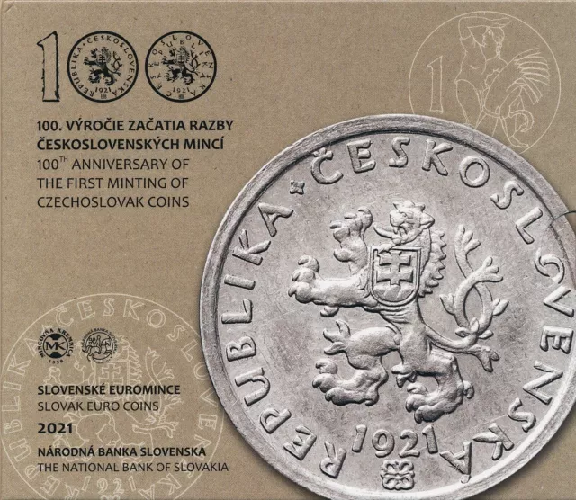 Slowakei Euro-KMS 2021 "100 Jahre Tschechoslowakische Münzen"