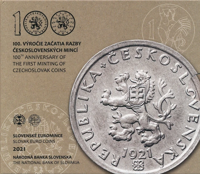 Slowakei Euro-KMS 2021 "100 Jahre Tschechoslowakische Münzen"