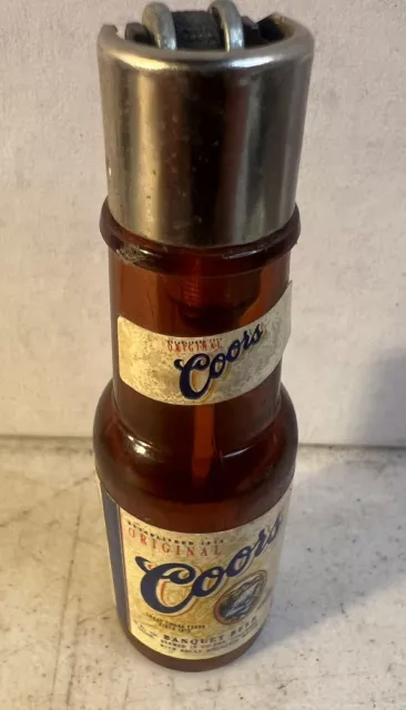 Vintage 1997 Coors Banquet Beer Bottle Lighter Advertising Collectible