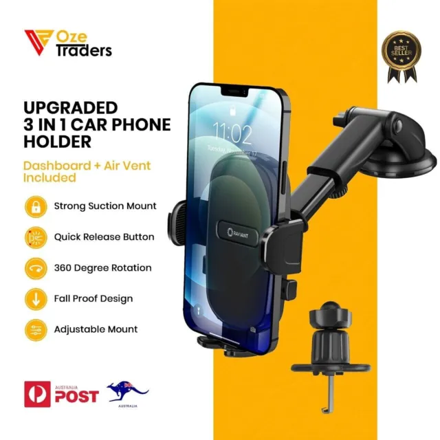 360° Car Phone Holder Windscreen Dashboard Suction Mount Stand For Universal