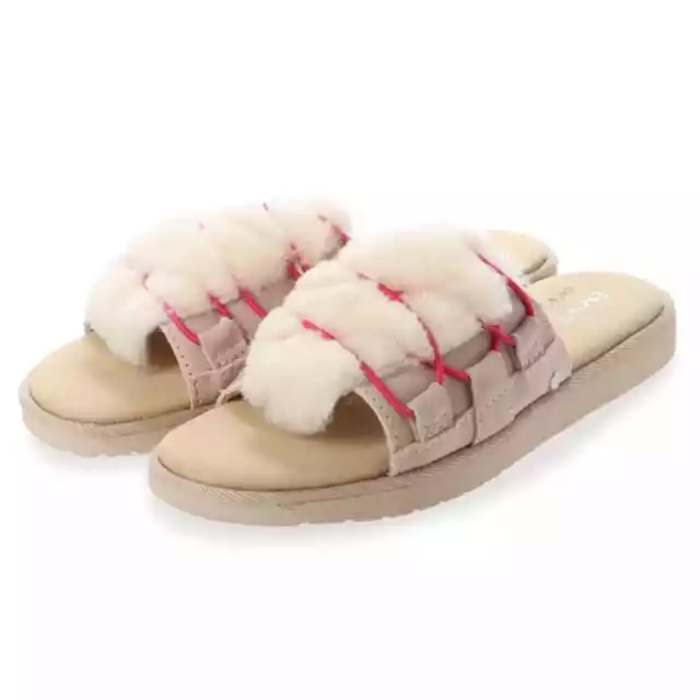 Emu Australia Foss Stinger Sheepskin Suede Bungee Slides Size 10