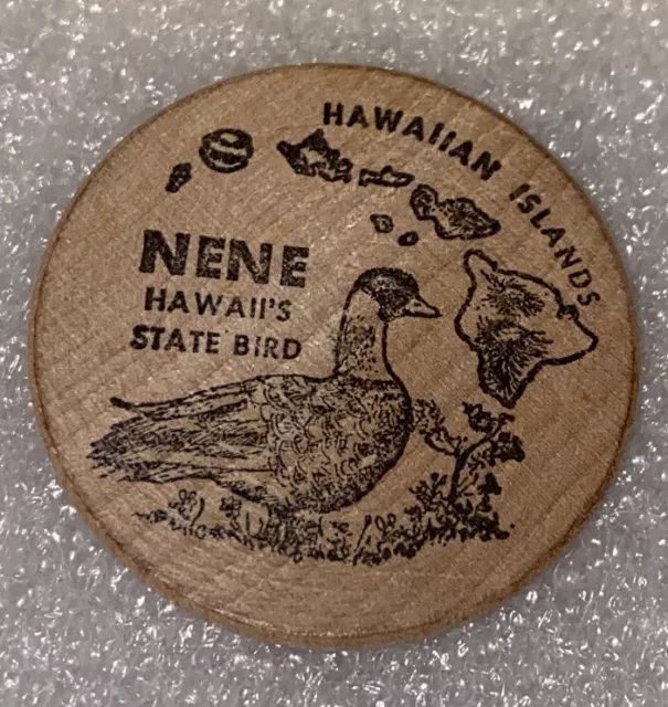 Hawaii 1982 First Annual Mini Coin Show Wooden Nickel Token Coin Honolulu Goose
