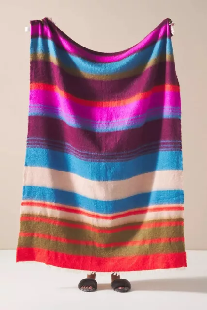 Bright Stripe Anthropologie Soft Acrylic Blanket Throw Warm Bed Runner 140x180cm