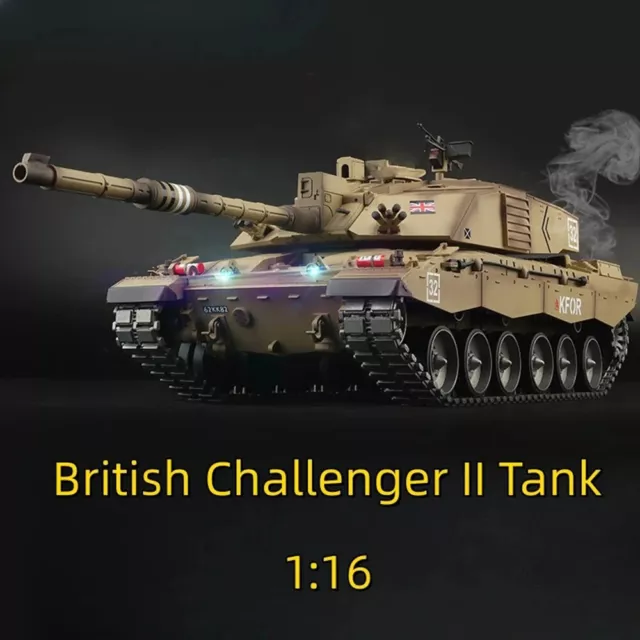 Heng Long Rc Tank 1:16 3908 British Challenger Ii Metal Simulated Sound Effect