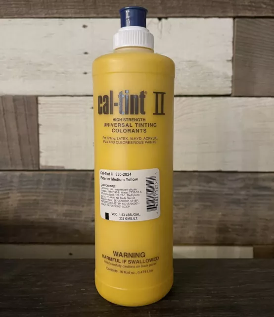 New CAL-TINT II Exterior Medium Yellow Universal Tinting Colorant 16 oz 830-2024