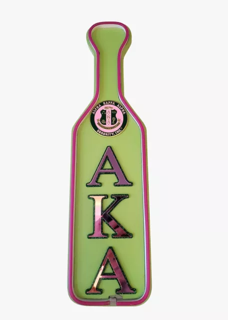 Alpha Kappa Alpha LED Wooden Paddle Green