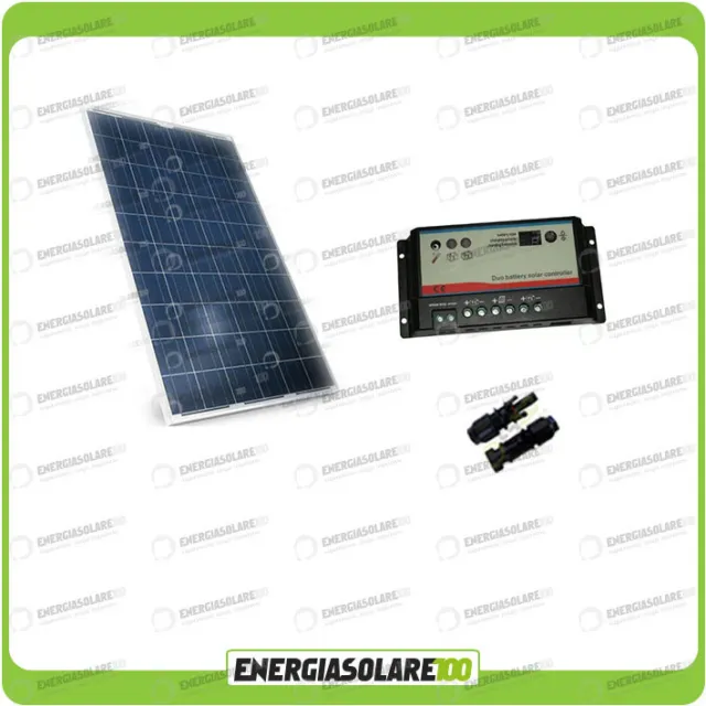 Kit placa solar panel fotovoltaico 200W 12V Regulador de carga 20A REGDUO carava