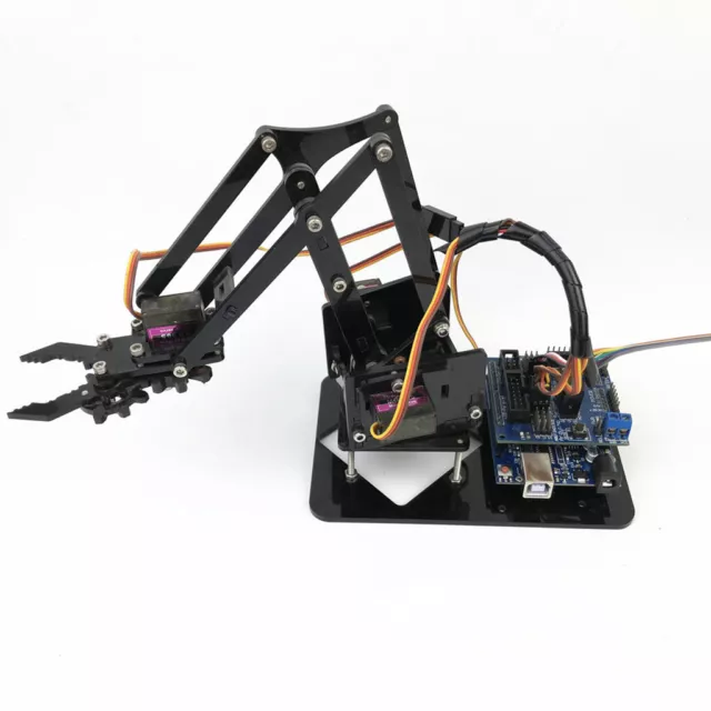 Acrylic DIY Robot 4-Dof 4 Servos Mechanical Arm for  51 Science Toy