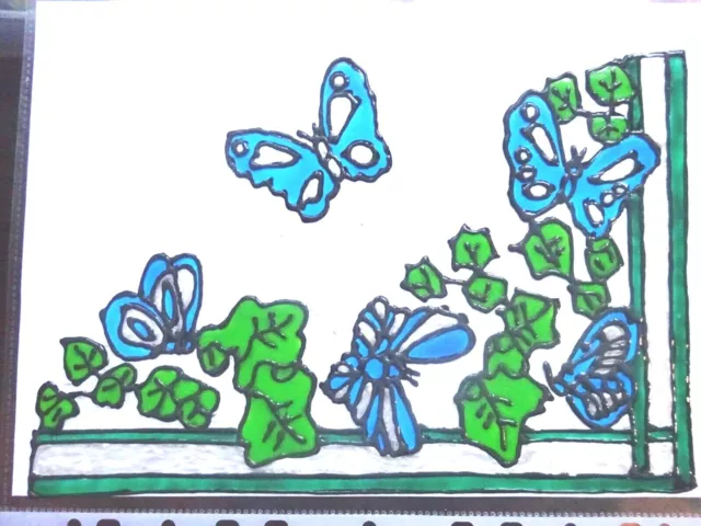 Gabis Window-Color Bilder Deko Sommer Fensterecke Schmetterling  re&li v, Farben