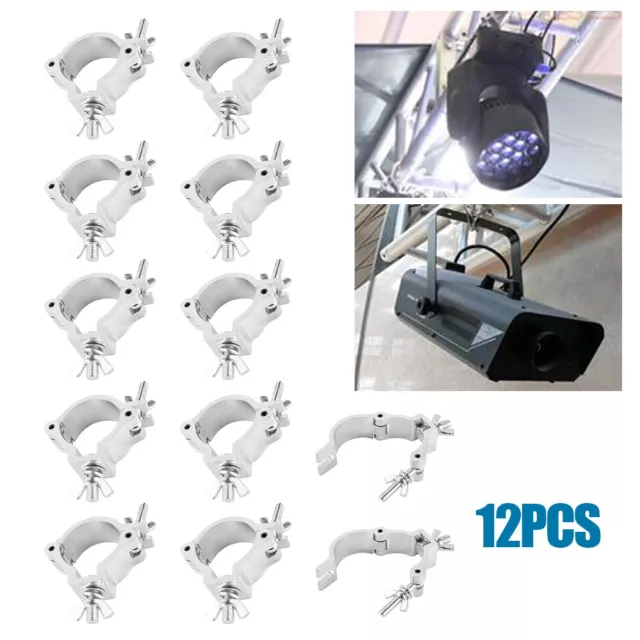 12PCS 2'' Stage Par Light Clamps Hook O Clamp Aluminum Truss Load Silver 220lbs