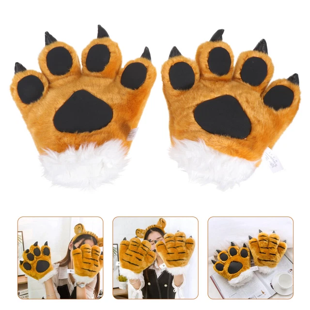 Guanti Tigre Carini Zampa Gatto Pelliccia Finta Animale Cosplay Guanti Cura dei Bambini
