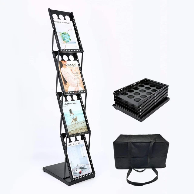 Brochure Magazine Catalog Literature Display Rack, 4 Pockets
