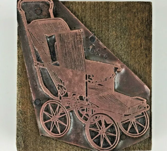 Baby Stroller Carriage Printers Block Stamp Printing Letterpress Crafts Antique