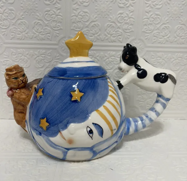 Vintage Nursery Rhyme The Cow Jumped Over The Moon Ceramic Teapot DesignPac