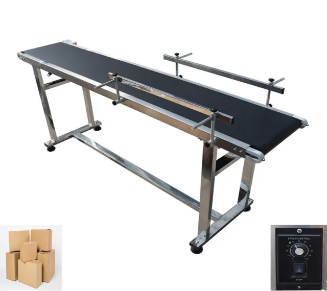 11.8*70.9''PVC Conveyor With Double Guardrail Speed Adjust Conveying Machine110V
