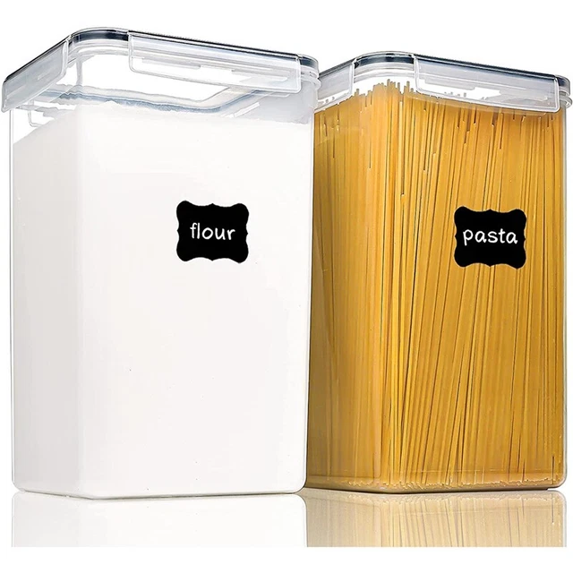 2 pz contenitori per alimenti con coperchi ermetici 6,5 L, per farina, zucchero, 4502