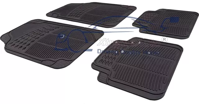 4 Piece Heavy Duty Black Rubber Car Mat Set Non Slip FOR PEUGEOT 207 2006>