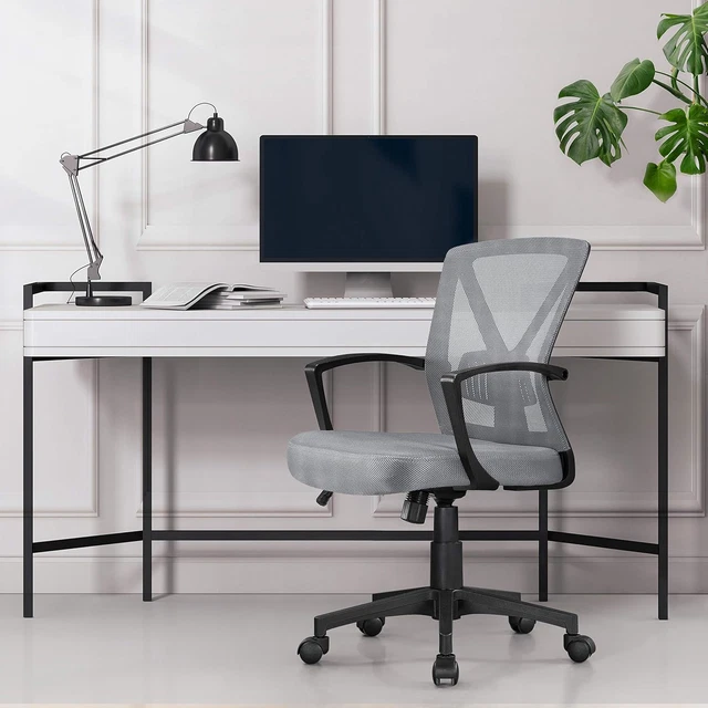 YAHEETECH OFFICE CHAIR Adjustable Computer Chair Ergonomic Fabric Mesh ...