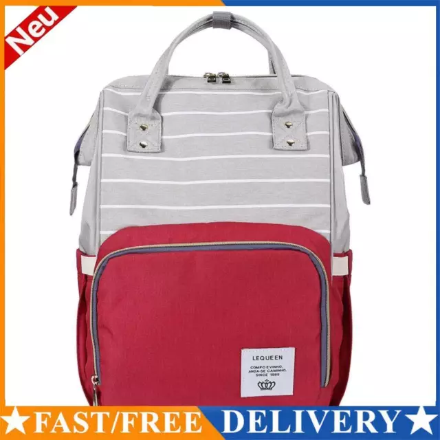 Fashion Mummy Maternity Diaper Bags Large Capacity Stripe Backpack (Red)