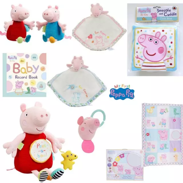 Peppa Pig Soft Activity Toy George Rattle Peppa Comforter Teether Record Book